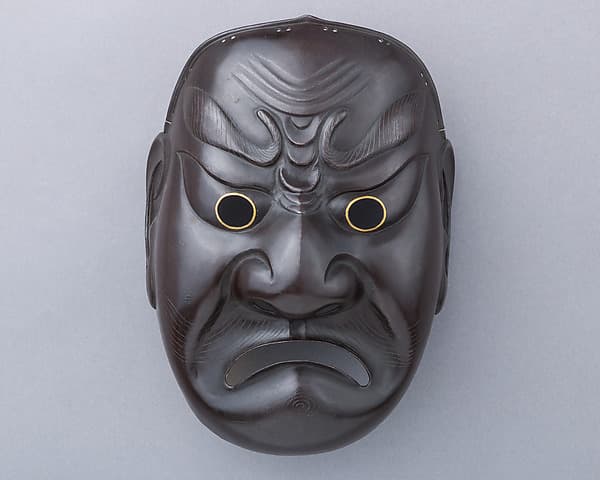 Artwork of Mask (Sōmen) in the Shape of a Grimacing Man