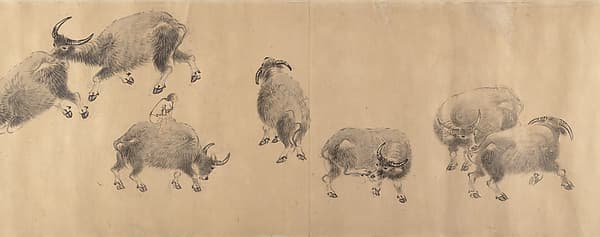 Artwork of Water Buffaloes