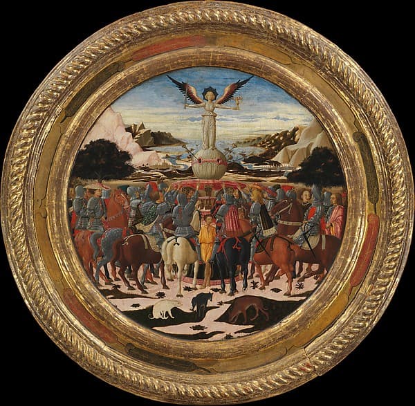 Artwork of The Triumph of Fame; (reverse) Impresa of the Medici Family and Arms of the Medici and Tornabuoni Families