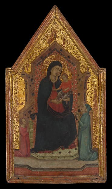 Artwork of Madonna and Child Enthroned with Two Donors